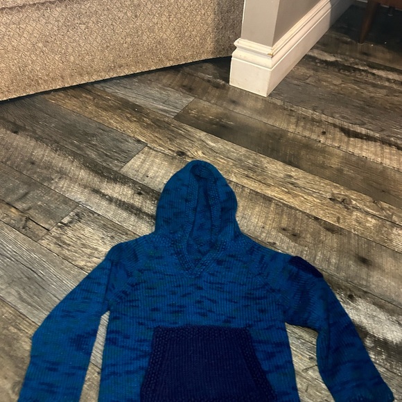 Knitted hoodie sweater with kangaroo pocket blue size 3 years - Picture 7 of 12